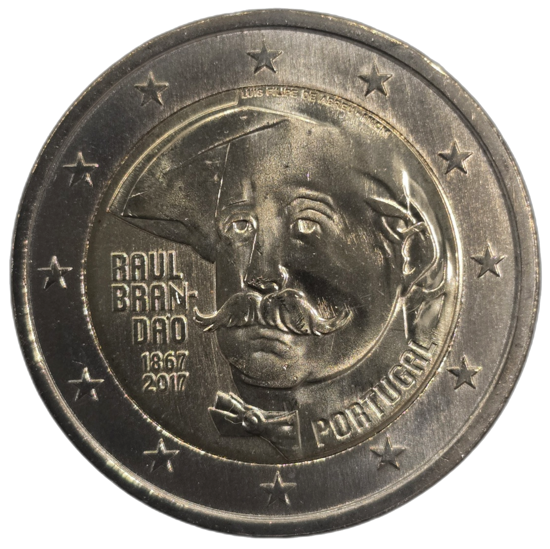 2 euros conmemorativa 150 Años del Nacimiento de Raúl Brandão